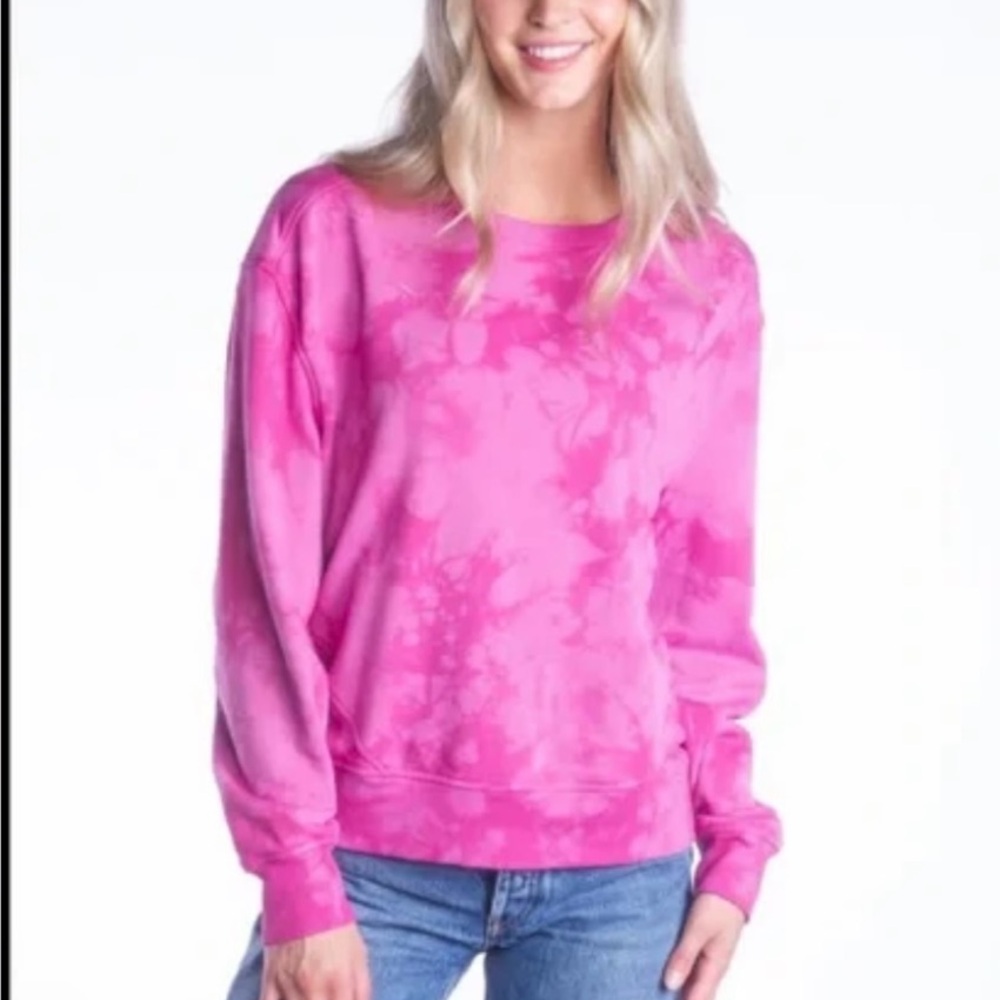 All in Motion Pink Tie Dye Crewneck Sweatshirt Medium